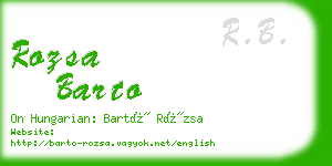 rozsa barto business card